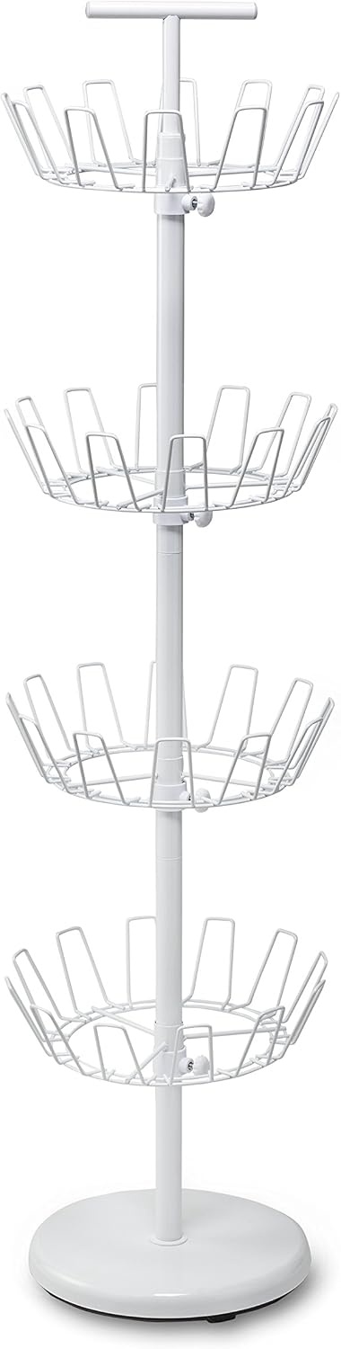 image:imageHoneyCanDo SHO02221 Shoe Tree with Spinning Handle Bronze 4Tier 30 lbsWhite