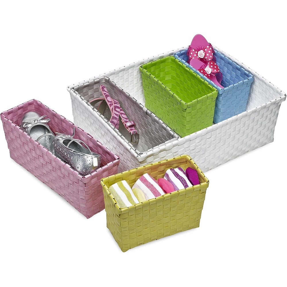 image:imageHoneyCanDo SFT06718 6Piece Nested Basket Set Pastel Multicolor