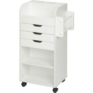Honey-Can-Do Deluxe Rolling Craft Storage Cart with Locking Wheels | Organizer for 30-inch Wrapping Paper, Ribbon Spools, Tools & Supplies | 3 Drawers & Open Shelves(Storage Cart)