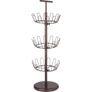 Honey-Can-Do SHO-02221 Shoe Tree with Spinning Handle, Bronze, 4-Tier, 30 lbs(Bronze)