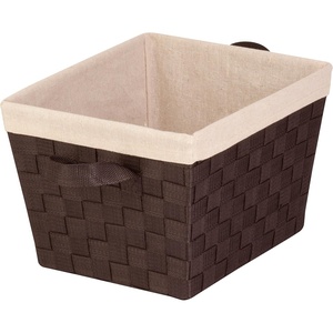 Honey-Can-Do STO-02985 Nested Woven Tote with Liner, Esspresso Brown, Small(Espresso)