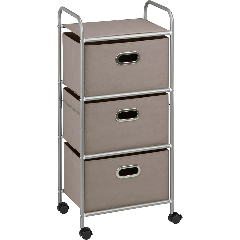 image:imageHoneyCanDo 3 Drawer Rolling Cart Gray CRT06248 Grey 115 in L x 16125 in W x 355 in H 292 cm L x 41 cm W x 902 cm HGray