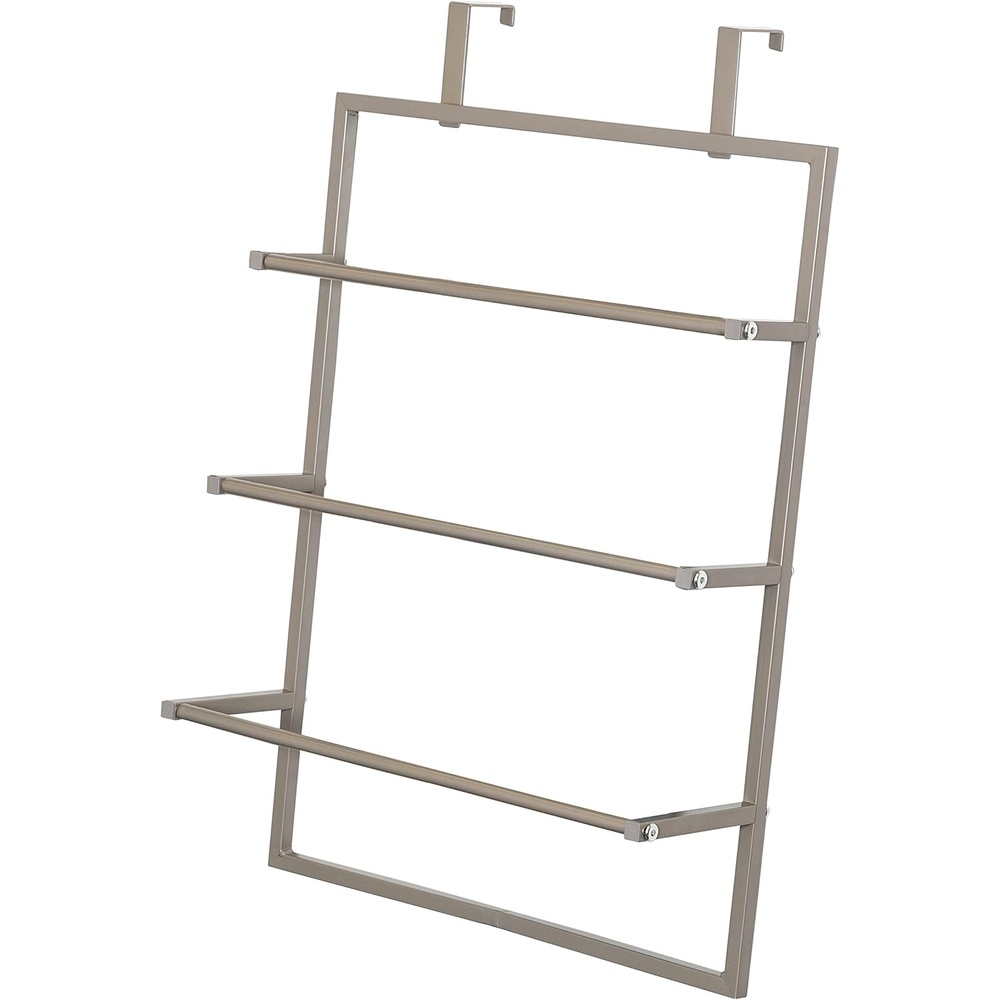 image:imageHoneyCanDo OverTheDoor 3Tier Towel Rack Chrome Steel Bathroom amp Closet Storage Organizer for Hanging Towels Clothes Robes